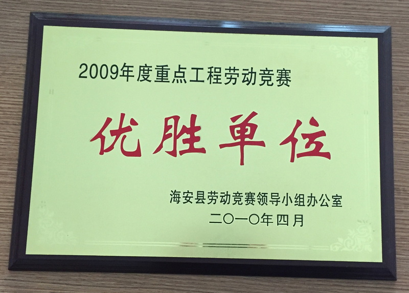 2009年度重点工程劳动竞赛优胜单位